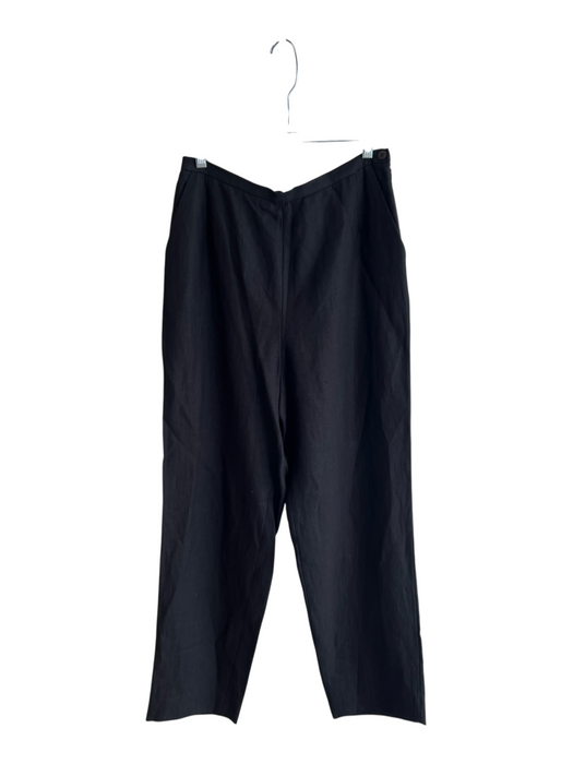 Lafayette 148 Size 8 Black No Fabric Tag High Waist Side Zip Flat Front Pants Black / 8