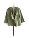 Teri Jon Size 14 Green Silk Ruffle Detail 3/4 Sleeve Belt Short Jacket Green / 14