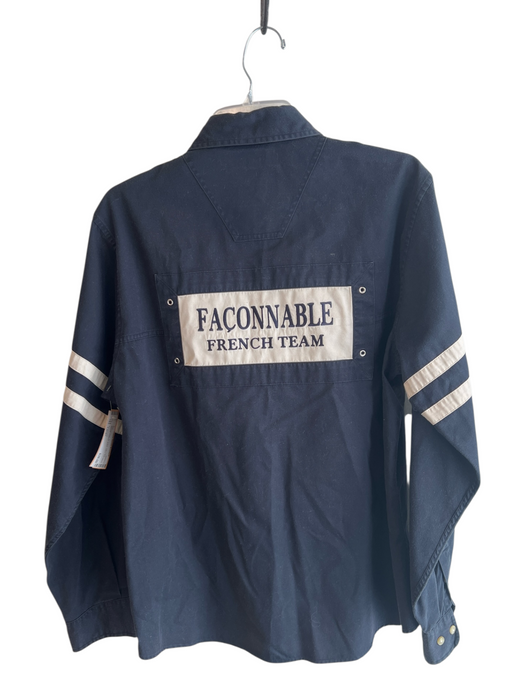 Faconnable Size Large Midnight blue No Fabric Tag Long Sleeve Collared Top Midnight blue / Large
