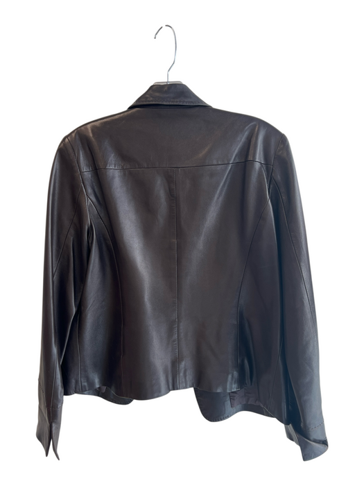 Faconnable Size Medium Chocolate Lambskin 3 Button Front Pockets Boxy Fit Jacket Chocolate / Medium
