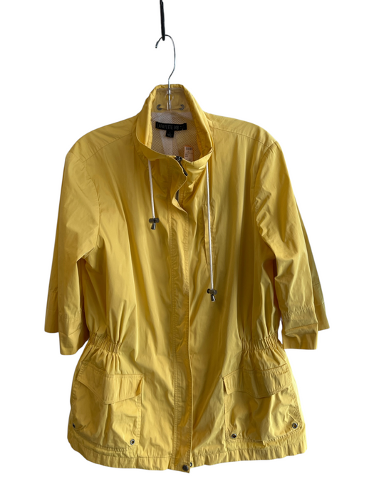 Lafayette 148 Size Large Yellow No Fabric Tag Front Zip Half Sleeve Jacket Yellow / Large