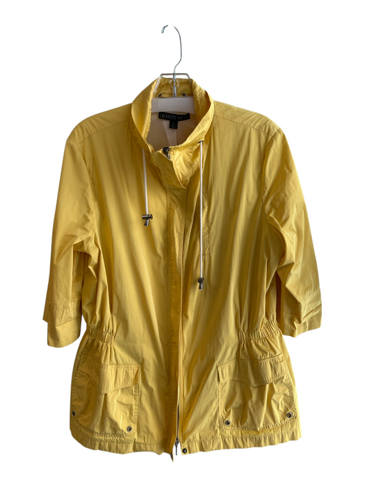 Lafayette 148 Size Large Yellow No Fabric Tag Front Zip Half Sleeve Jacket Yellow / Large