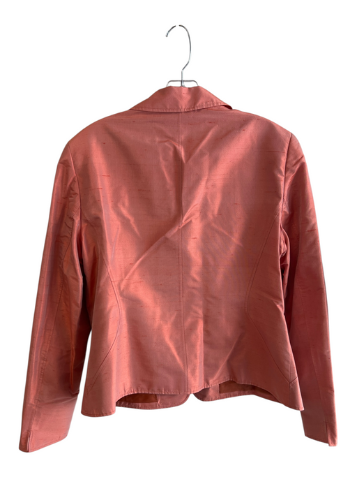 Lafayette 148 Size 12 Melon No Fabric Tag 1 Button Short Pockets Blazer Melon / 12