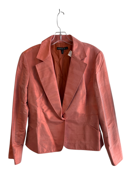 Lafayette 148 Size 12 Melon No Fabric Tag 1 Button Short Pockets Blazer Melon / 12
