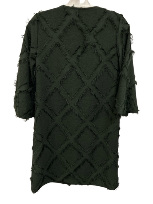 Ottod'Ame Size 2 Dark Green Polyester V Neck Fringe Patterned Knee length Dress Dark Green / 2