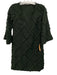 Ottod'Ame Size 2 Dark Green Polyester V Neck Fringe Patterned Knee length Dress Dark Green / 2
