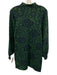 Maeve Size XS Green & Navy Viscose Blend Printed High Neck Long Sleeve Dress Green & Navy / XS