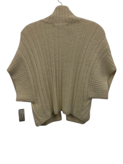 By Anthropologie Size XS/S Cream Nylon Blend Ribbed Open Front Fuzzy Cardigan Cream / XS/S