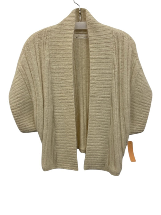 By Anthropologie Size XS/S Cream Nylon Blend Ribbed Open Front Fuzzy Cardigan Cream / XS/S