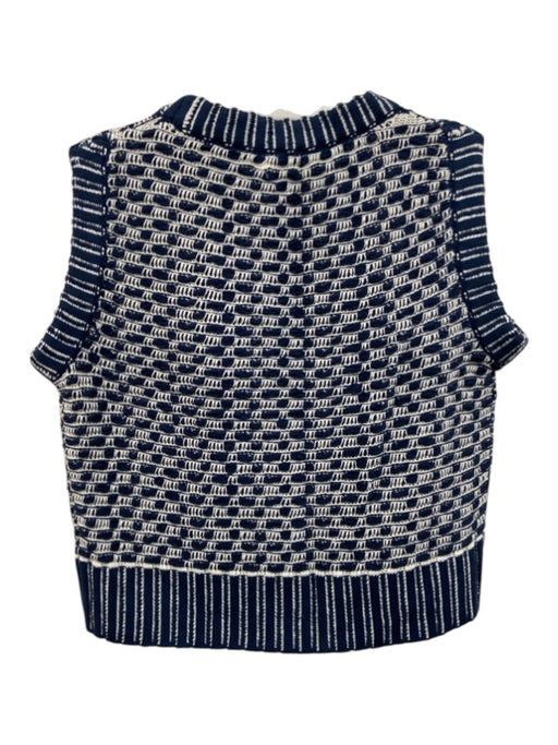 Spartina 449 Size XS Navy & white Cotton Blend Striped Sleeveless V Neck Vest Navy & white / XS