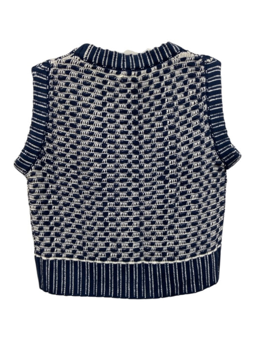 Spartina 449 Size XS Navy & white Cotton Blend Striped Sleeveless V Neck Vest Navy & white / XS