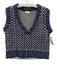 Spartina 449 Size XS Navy & white Cotton Blend Striped Sleeveless V Neck Vest Navy & white / XS