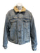 Off White Size XL Light Wash Cotton Solid Trucker Lined Men's Jacket Light Wash / XL
