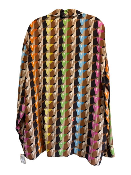Valentino NWT Size 50 Brown & Multi Silk logo Waist Band Men's Pants Brown & Multi / 50