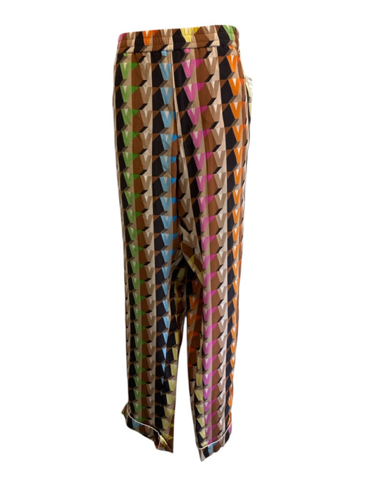 Valentino NWT Size 50 Brown & Multi Silk logo Waist Band Men's Pants Brown & Multi / 50