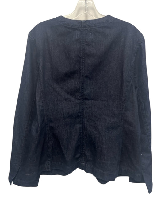 Madewell Size 10 Dark Wash Cotton Denim Button Front Long Sleeve Twill Jacket Dark Wash / 10