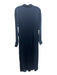 Madewell Size 10 Navy Blue Polyester Blend Satin Long Sleeve Button Front Dress Navy Blue / 10
