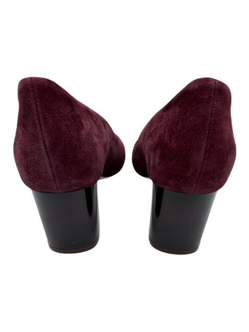 J. Crew Shoe Size 9.5 Maroon Purple Leather Upper Suede Round Toe Pumps Maroon Purple / 9.5