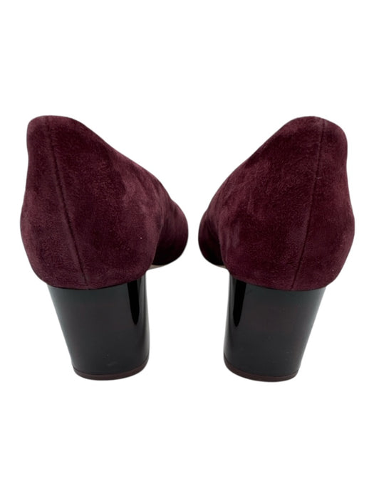 J. Crew Shoe Size 9.5 Maroon Purple Leather Upper Suede Round Toe Pumps Maroon Purple / 9.5