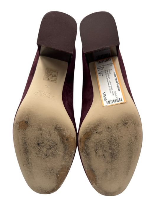 J. Crew Shoe Size 9.5 Maroon Purple Leather Upper Suede Round Toe Pumps Maroon Purple / 9.5