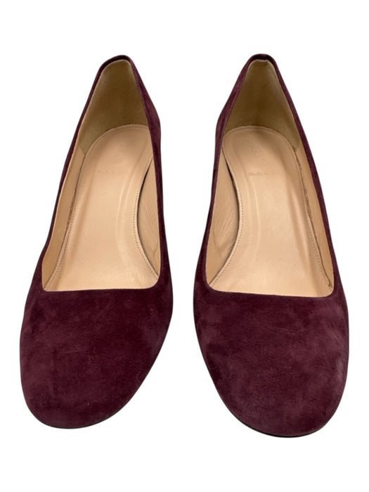 J. Crew Shoe Size 9.5 Maroon Purple Leather Upper Suede Round Toe Pumps Maroon Purple / 9.5