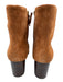 J. Crew Shoe Size 9.5 Cognac Brown Leather Upper Suede Side Zip Ankle Boots Cognac Brown / 9.5