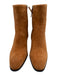 J. Crew Shoe Size 9.5 Cognac Brown Leather Upper Suede Side Zip Ankle Boots Cognac Brown / 9.5
