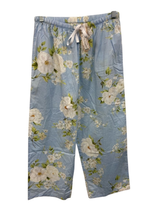 The Cat's Pajamas Size XS Blue, White, Green Cotton Floral Floral Crop Pant Set Blue, White, Green / XS