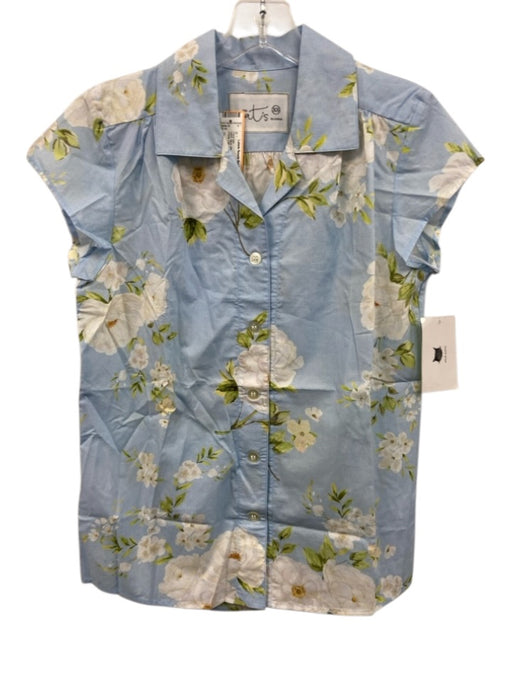 The Cat's Pajamas Size XS Blue, White, Green Cotton Floral Floral Crop Pant Set Blue, White, Green / XS