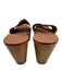 Tory Burch Shoe Size 8.5 Brown Leather Upper Wooden Sole Laser Cut Logo Sandals Brown / 8.5