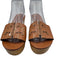 Tory Burch Shoe Size 8.5 Brown Leather Upper Wooden Sole Laser Cut Logo Sandals Brown / 8.5