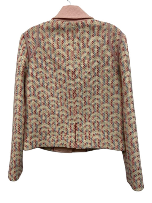 Marc By Marc Jacobs Size M pink, cream, blue Wool Tweed Scalloped Collar Jacket pink, cream, blue / M