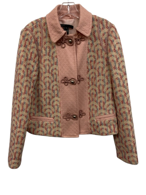 Marc By Marc Jacobs Size M pink, cream, blue Wool Tweed Scalloped Collar Jacket pink, cream, blue / M