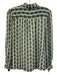 Tory Burch Size 4 Beige, Green, Blue Silk Beetle Button Down Long Sleeve Top Beige, Green, Blue / 4