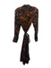 COS Size 2 Brown Viscose Abstract Long Sleeve Midi Dress Brown / 2
