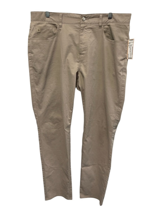 Peter Millar Size 36 Beige Synthetic Solid Athletic Khakis Men's Pants Beige / 36