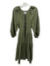 India Collection Emerson Fry Size S Olive Green Cotton Tiered Swiss Dots Dress Olive Green / S