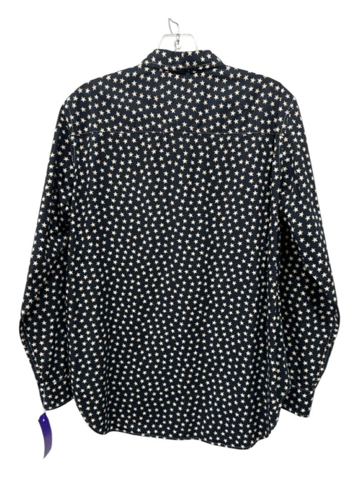 Frank & Eileen Size M Black & White Cotton Button Up Star Print Top Black & White / M