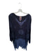 Johnny Was Size L Navy Cupra Long Sleeve Lace Detail V Neck Dress Navy / L