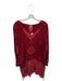 Johnny Was Size L Deep Red Cupra Long Sleeve Lace Detail V Neck Dress Deep Red / L