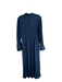 Madewell Size 6 Navy Polyester Blend Satin Collared Button Up Long Sleeve Dress Navy / 6