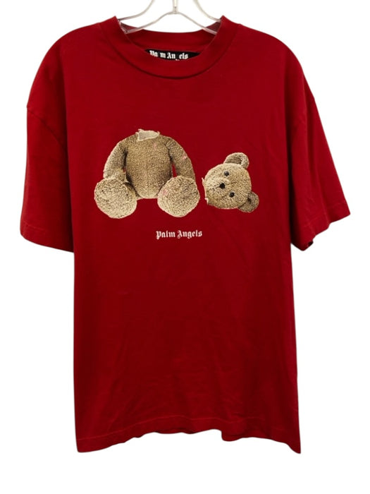 Palm Angels Size L Red Cotton Teddy Bears T shirt Crew Men's Short Sleeve Red / L