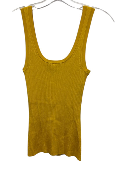Zimmermann Size 1 / S Marigold Yellow Viscose Blend Ribbed Knit Scoop Neck Top Marigold Yellow / 1 / S