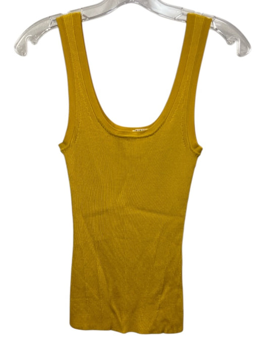 Zimmermann Size 1 / S Marigold Yellow Viscose Blend Ribbed Knit Scoop Neck Top Marigold Yellow / 1 / S