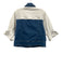 Cinq a Sept Size M Blue & White Cotton Blend Colorblock Short Sleeve Jacket Blue & White / M