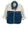 Cinq a Sept Size M Blue & White Cotton Blend Colorblock Short Sleeve Jacket Blue & White / M