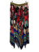 Alice + Olivia Size 4 Black, Red, Multi Polyester Pleated Floral Midi Skirt Black, Red, Multi / 4