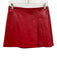 Alice + Olivia Size 4 Red PU Leather asymmetric pleat Back Zip Mini Skirt Red / 4