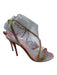 Christian Louboutin Shoe Size 38.5 Pink & Green Satin Rhinestone Sandals Pink & Green / 38.5