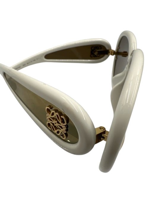 Loewe White & Gold Acetate Mirrored Logo Oversize Sunglasses White & Gold